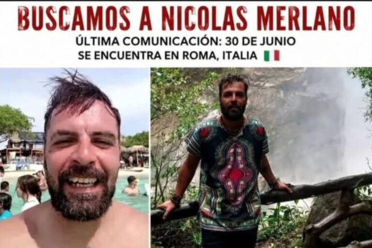 Buscan en Italia a Nicolás Merlano, un argentino sin contacto desde junio