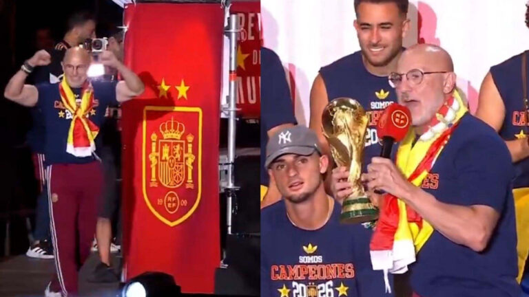 Luis de la Fuente sorprendió al cantar “Quijote” durante los festejos de España